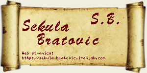Sekula Bratović vizit kartica